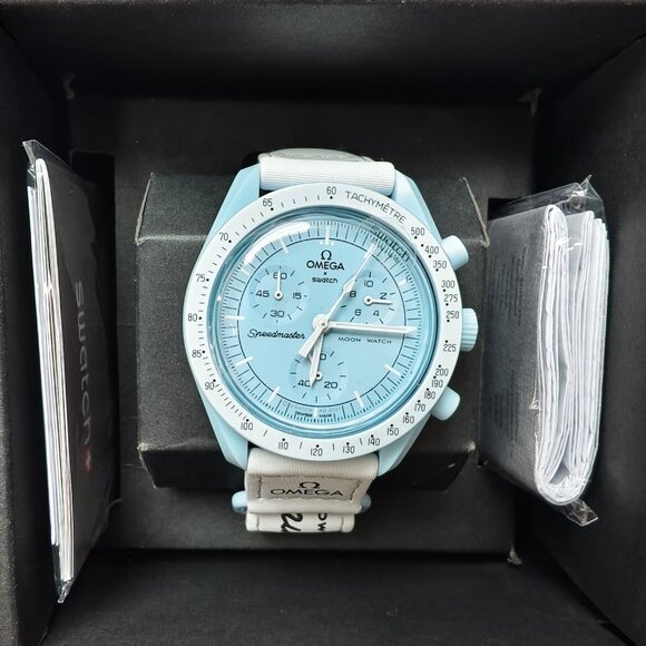 NWT Swatch X Omega Moonswatch Mission To The Uranus Watch - Picture 3 of 4